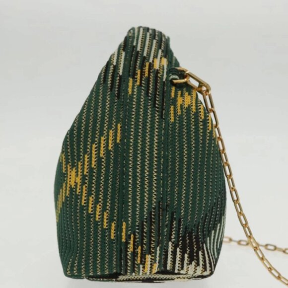 BURBERRY Mini Peg Duffle Bag Chain Hand Bag Green Auth 98935SV - Picture 4 of 15